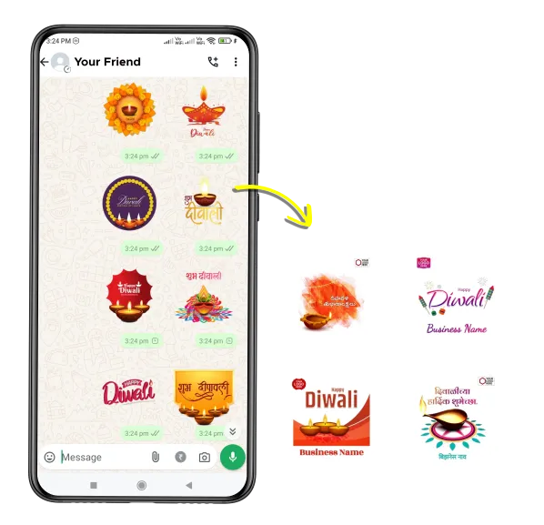 Dev Diwali whatsapp sticker poster